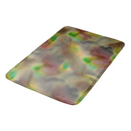 灰色の色合いに赤とライムグリーンのガラスの外観 バスマット