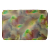 灰色の色合いに赤とライムグリーンのガラスの外観 バスマット (正面)