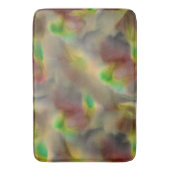 灰色の色合いに赤とライムグリーンのガラスの外観 バスマット (正面縦)