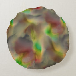 灰色の色合いに赤とライムグリーンのガラスの外観 ラウンドクッション