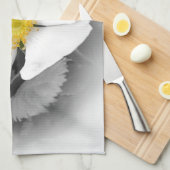 灰色の色合いの黄色 キッチンタオル (四つ折り)