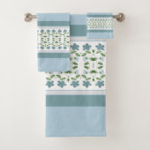 灰色の花が咲いた青 バスタオルセット (インサイチュ)