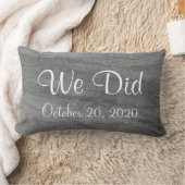 灰色の花こう岩"私達は"モノグラムのな結婚式の枕 ランバークッション (ブランケット)