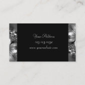 灰色の花のクラシックな名刺 名刺 (裏面)