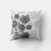 灰色の花の花束のカスタムの枕 クッション (裏面)