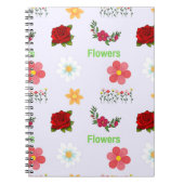 灰色の花模様 ノートブック (正面)