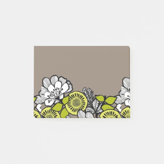 灰色の花PostItメモ ポストイット (正面)
