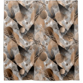 灰色の茶色の抽象化 シャワーカーテン (正面)