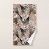 灰色の茶色の抽象化。バスタオオルセット バスタオルセット (ハンドタオル)