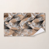 灰色の茶色の抽象化。バスタオオルセット バスタオルセット (ハンドタオル)