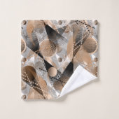 灰色の茶色の抽象化。バスタオルセット バスタオルセット (ウォッシュタオル)