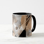 灰色の茶色の抽象化。 マグカップ (正面右)