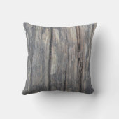 灰色の茶色の木材:無地のほぼ茶色の灰色の枕 クッション (裏面)