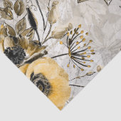 灰色の茶色の背景に白い黄色のアネモネ。 薄葉紙 (詳細)