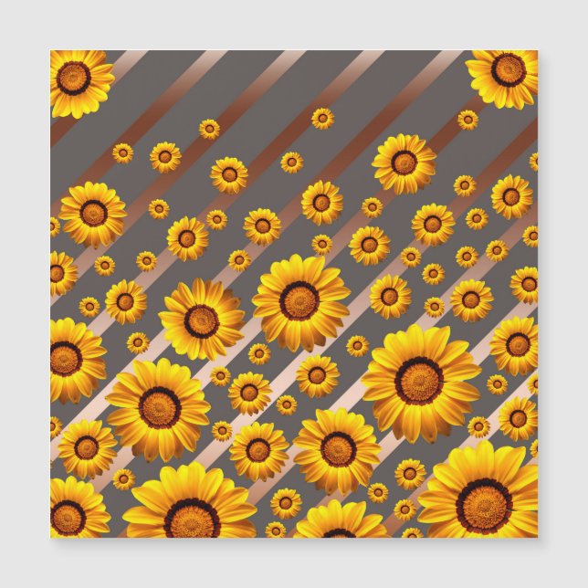 灰色の茶色の花に美しい黄色のストライプ花 (正面)