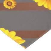 灰色の茶色の花に美しい黄色のストライプ花 テーブルクロス (アングル)