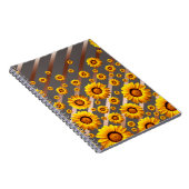 灰色の茶色の花に美しい黄色のストライプ花 ノートブック (右側)