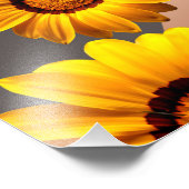 灰色の茶色の花に美しい黄色のストライプ花 フォトプリント            (角)