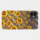灰色の茶色の花に美しい黄色のストライプ花 Case-Mate iPhoneケース (裏面(横))