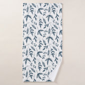 灰色の葉柄 バスタオル (バスタオル)