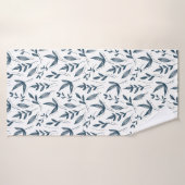 灰色の葉柄 バスタオル (バスタオル)