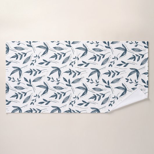 灰色の葉柄 バスタオル (バスタオル)