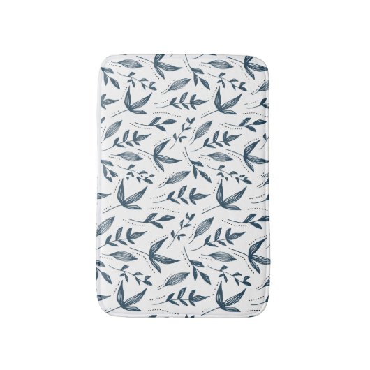 灰色の葉柄 バスマット (正面縦)