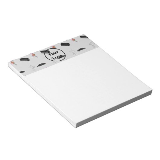 灰色の葬儀業態 ノートパッド (アングル)