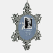 灰色の葬儀記念の記念品 スノーフレークピューターオーナメント (左)