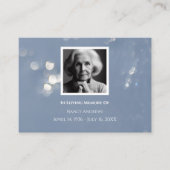 灰色の葬儀記念家族サンキューカード 名刺 (正面)