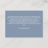 灰色の葬儀記念家族サンキューカード 名刺 (裏面)