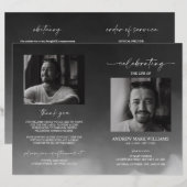 灰色の葬儀順番の折り畳みプログラム (正面/裏面)