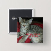 灰色の虎猫の子猫が鼻を鳴らす 缶バッジ (正面&裏面)