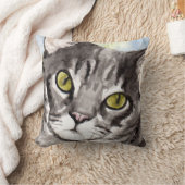 灰色の虎猫猫のギフト クッション (ブランケット)