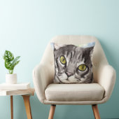 灰色の虎猫猫のギフト クッション (椅子)