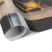 灰色の虎猫猫の包装紙 ラッピングペーパー (ロールコーナー)