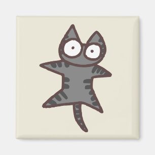 灰色の虎猫猫 マグネット