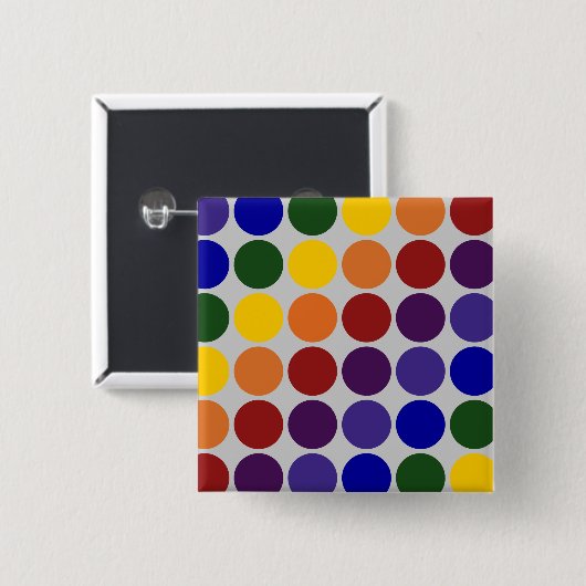 灰色の虹の水玉模様 缶バッジ (正面&裏面)