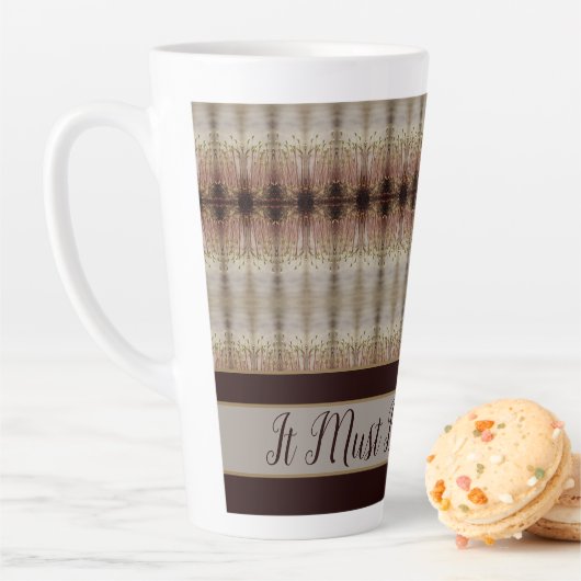 灰色の装飾模様を持つデザイン カフェラテマグ (インサイチュ)