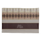 灰色の装飾的デザイナー 枕カバー (裏面-左)