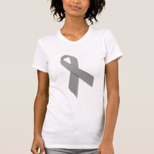 灰色の認識度のリボン Tシャツ
