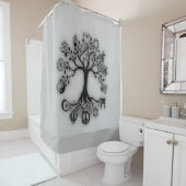 灰色の調和及び宗教生命の樹 シャワーカーテン (インサイチュ)