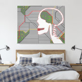 灰色の論理頭蓋骨 キャンバスプリント (インサイチュ (寝室))