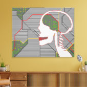 灰色の論理頭蓋骨 キャンバスプリント (インサイチュ (リビング))