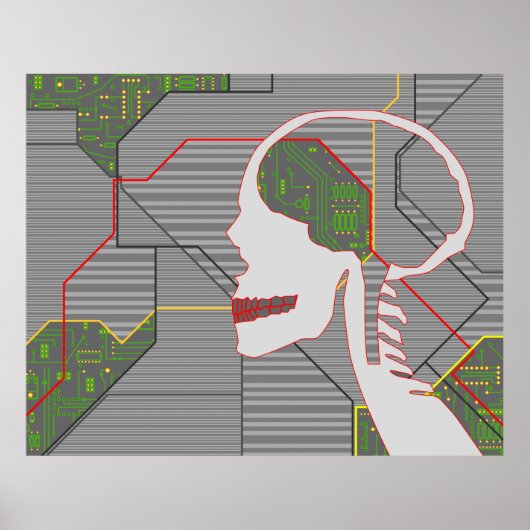灰色の論理頭蓋骨 ポスター (正面)