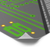 灰色の論理頭蓋骨 ポスター (角)