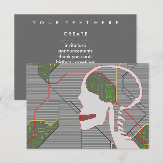 灰色の論理頭蓋骨 招待状 (正面/裏面)