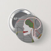 灰色の論理頭蓋骨 缶バッジ (正面&裏面)