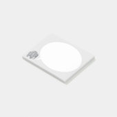 灰色の象と音声バブルをグレーに淡い色の表示 ポストイット (アングル)