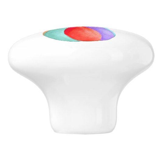 灰色の象のウィムシーな水色のサーカスのドアノブ セラミックノブ (側面)